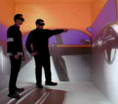 Figure 5: Users interacting with large scale VR environment